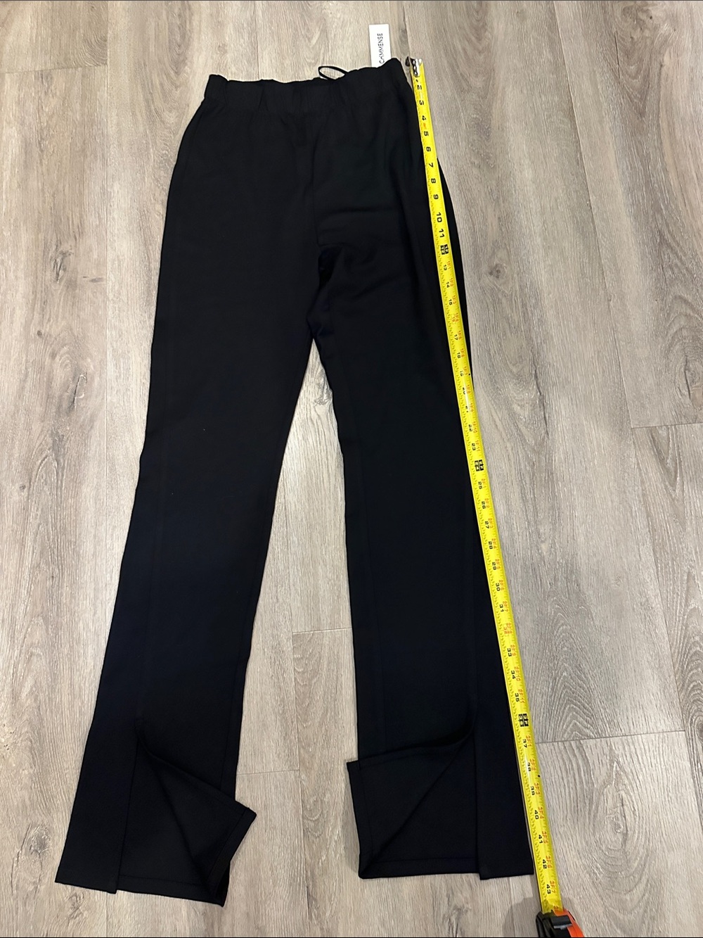 Commense Straight-Leg Slit Hem Pants size XS  NWT black